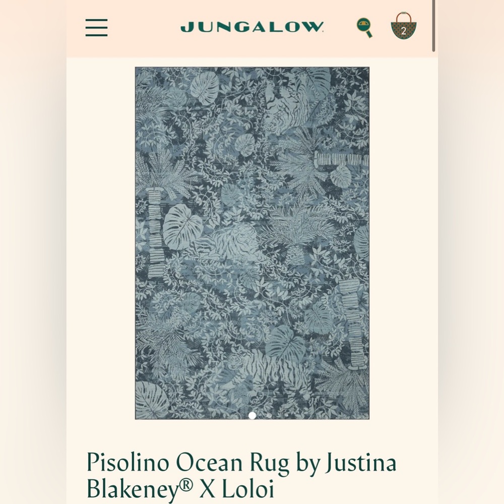 NWT Jungalow Pisolino Ocean Rug Runner by Justina Blakeney x Loloi
